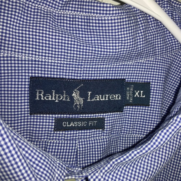 Ralph Lauren cotton Classic Fit gingham Oxford short sleeve button shirt - Picture 3 of 6